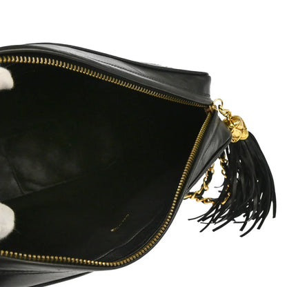 Chanel 1989-1991 Black Lambskin Camera Bag Large