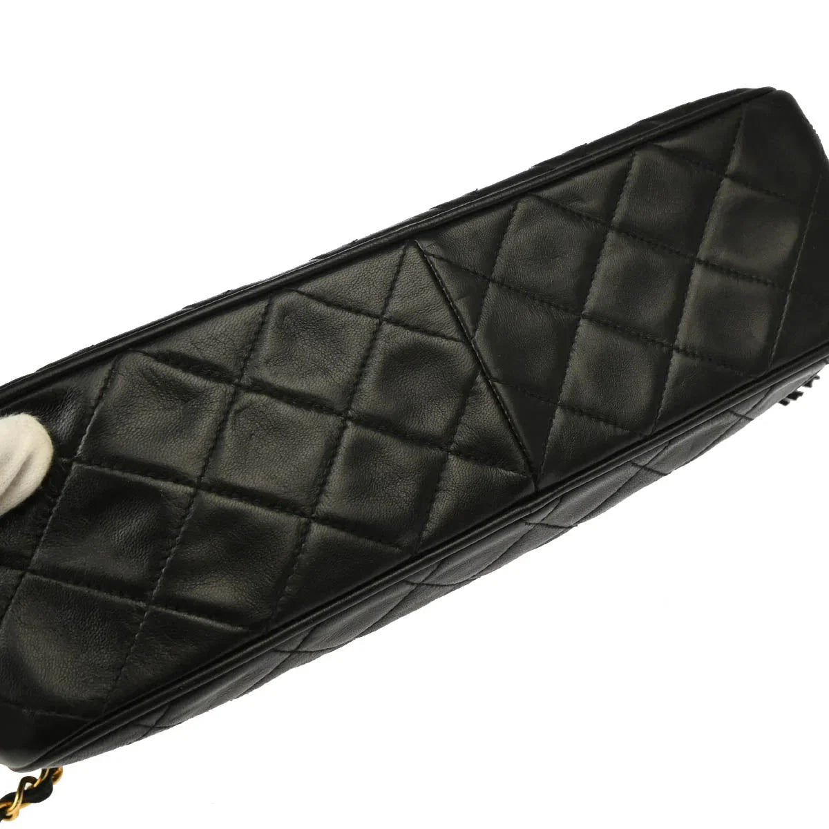 Chanel 1989-1991 Black Lambskin Camera Bag Large