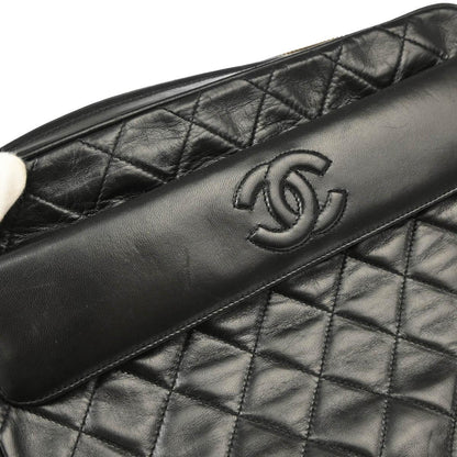 Chanel 1989-1991 Black Lambskin Camera Bag Large