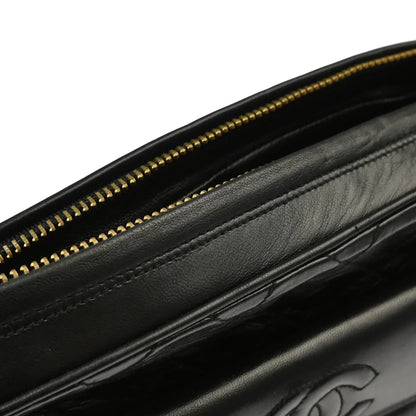 Chanel 1989-1991 Black Lambskin Camera Bag Large