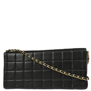 Chanel 2003-2004 Black Lambskin East West Choco Bar Shoulder Bag
