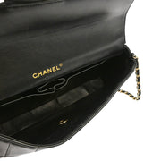 Chanel 2003-2004 Black Lambskin East West Choco Bar Shoulder Bag