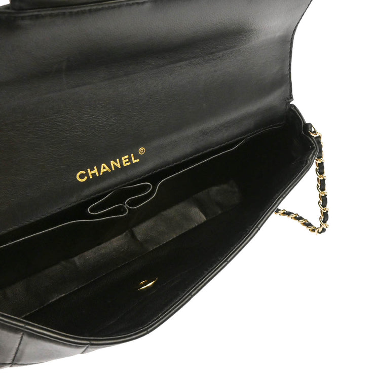 Chanel 2003-2004 Black Lambskin East West Choco Bar Shoulder Bag