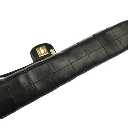 Chanel 2003-2004 Black Lambskin East West Choco Bar Shoulder Bag