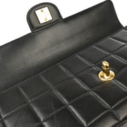 Chanel 2003-2004 Black Lambskin East West Choco Bar Shoulder Bag