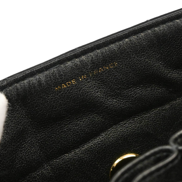 Chanel 2003-2004 Black Lambskin East West Choco Bar Shoulder Bag