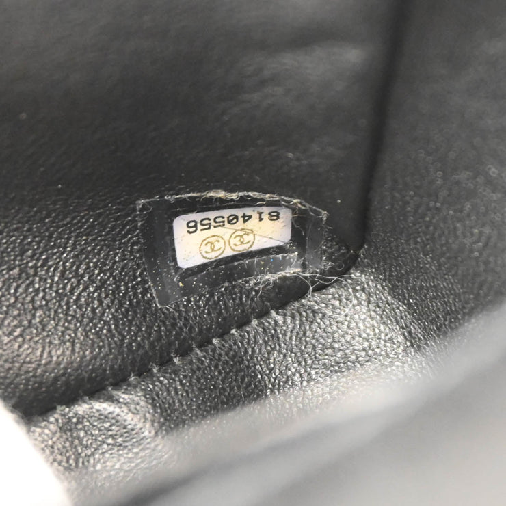 Chanel 2003-2004 Black Lambskin East West Choco Bar Shoulder Bag