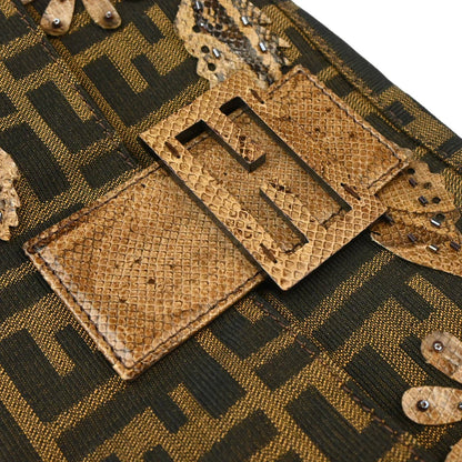 Fendi 2000s * Python Beads Zucca Baguette Handbag