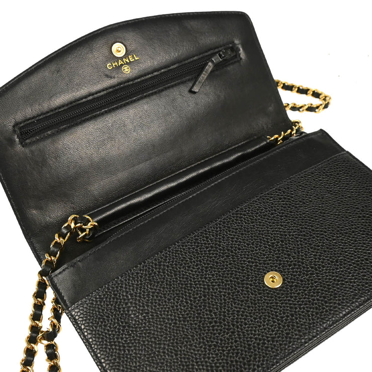 Chanel 2002-2003 Black Caviar Timeless Wallet on Chain WOC