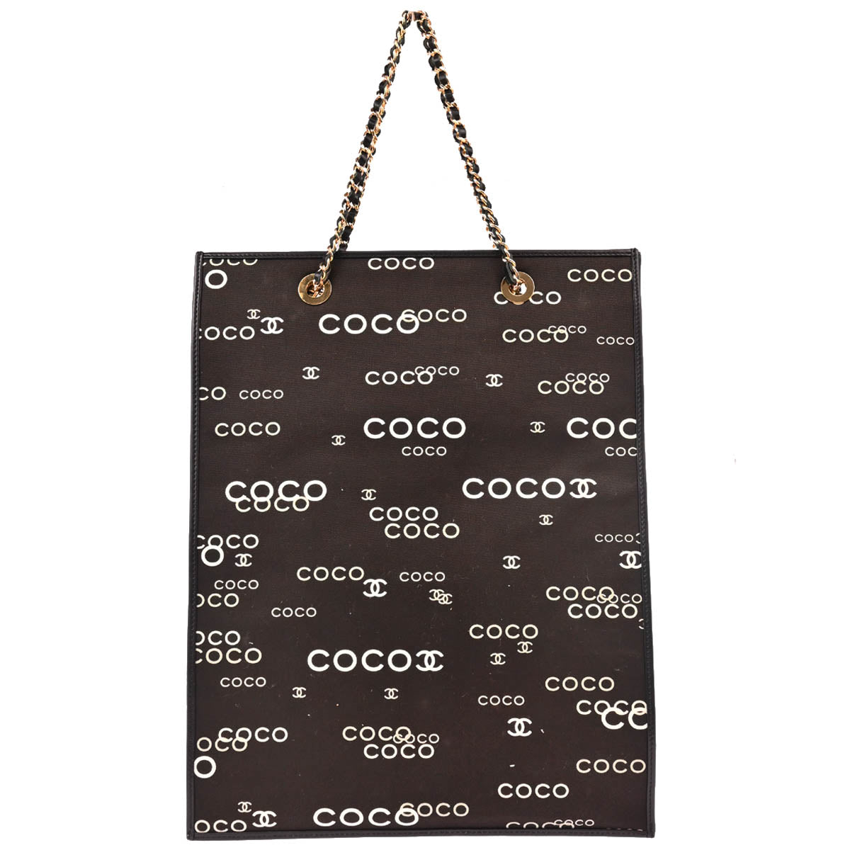 Chanel 2002-2003 Black Canvas COCO Tote Bag