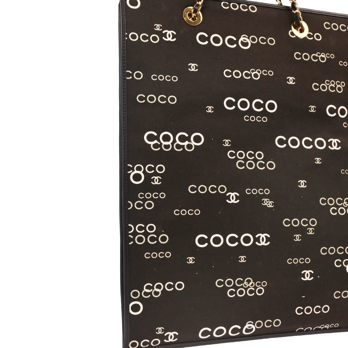 Chanel 2002-2003 Black Canvas COCO Tote Bag