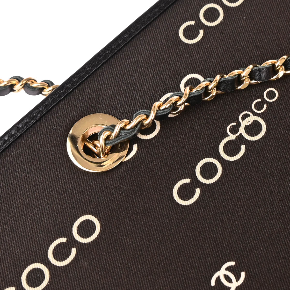Chanel 2002-2003 Black Canvas COCO Tote Bag