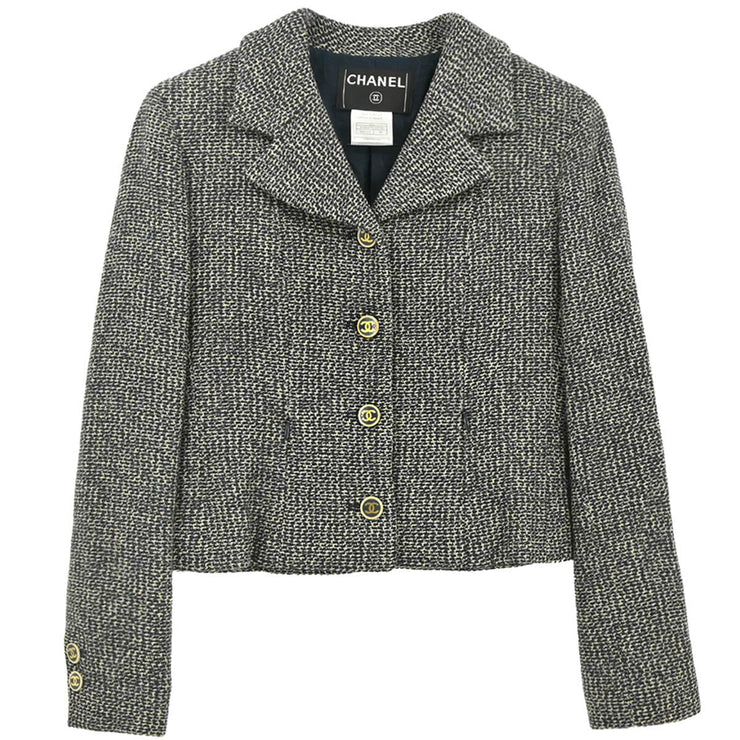 Chanel 2001 Single Breasted Jacket Black #38