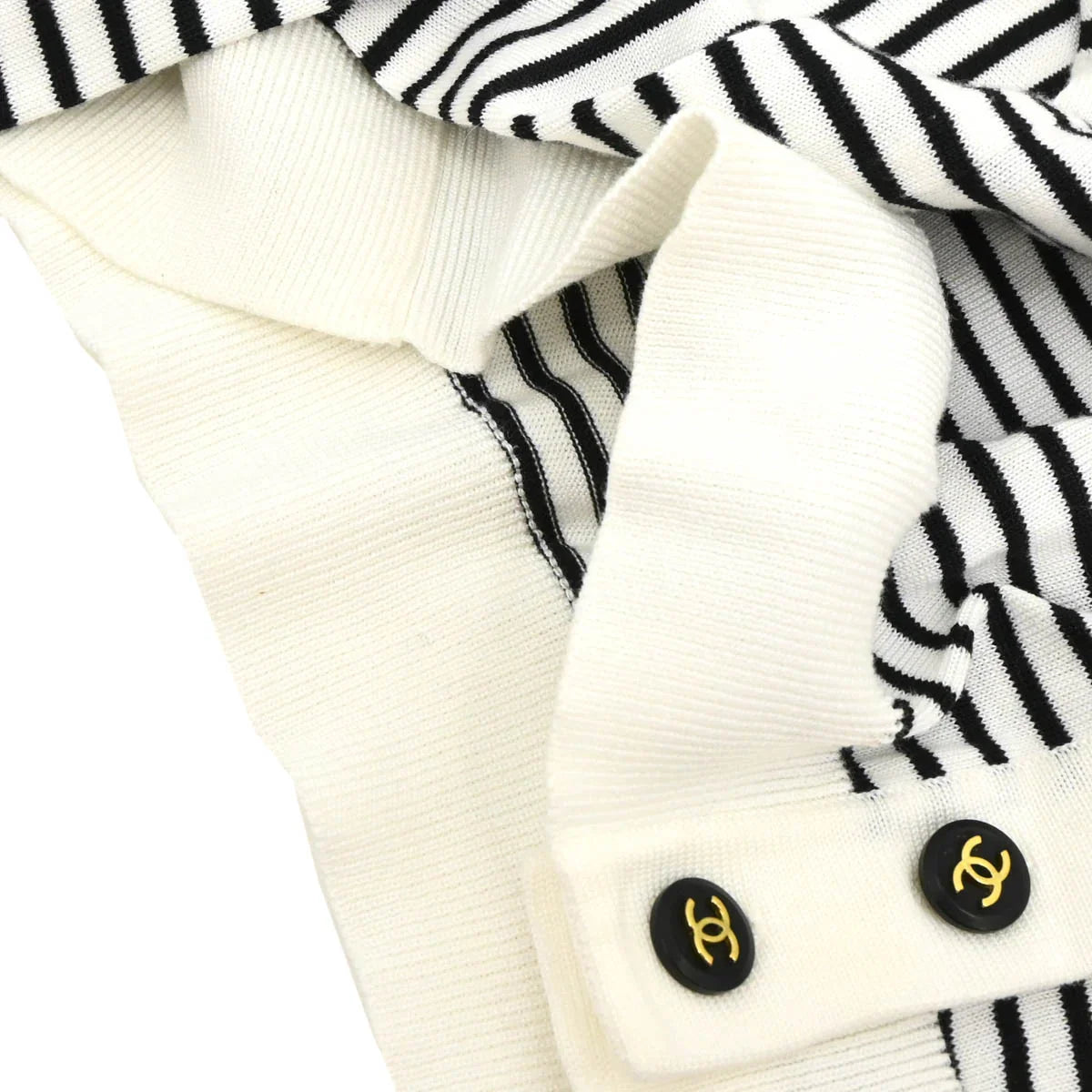 Chanel Striped Cardigan White #40