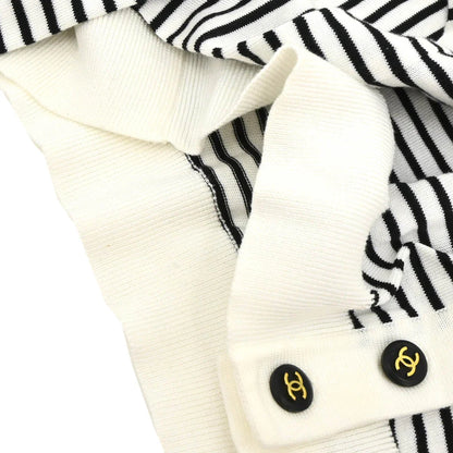 Chanel Striped Cardigan White #40