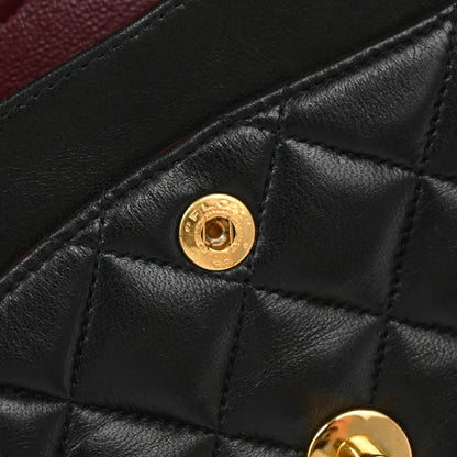 Chanel 1994-1996 Black Lambskin Small Classic Double Flap Shoulder Bag