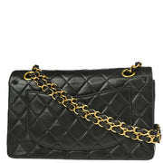 Chanel 2000-2002 Black Lambskin Small Classic Double Flap Shoulder Bag