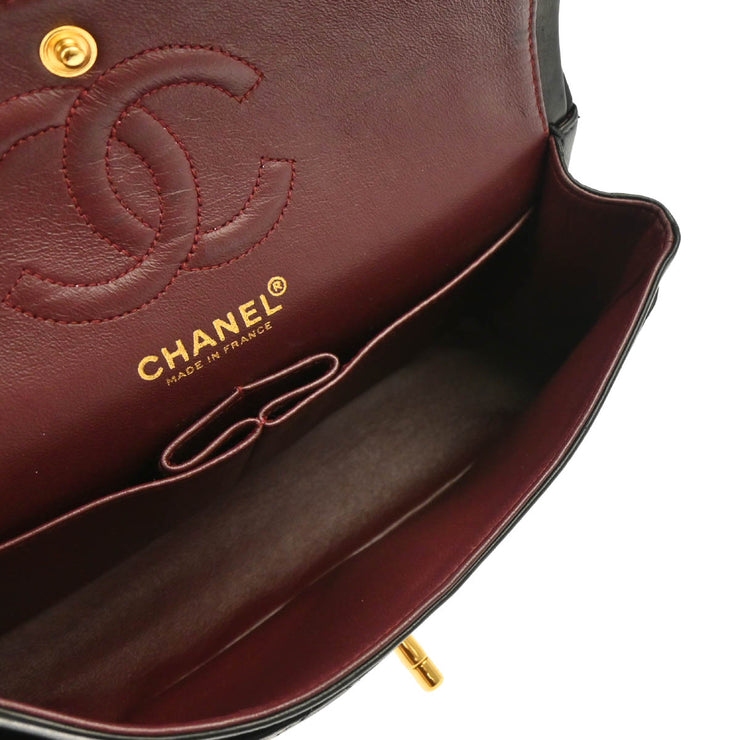 Chanel 2000-2002 Black Lambskin Small Classic Double Flap Shoulder Bag