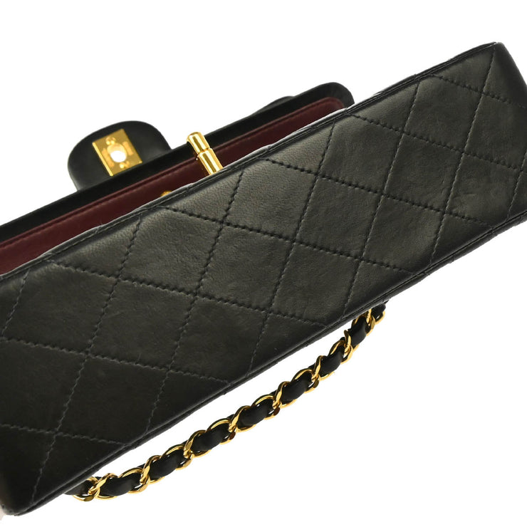 Chanel 2000-2002 Black Lambskin Small Classic Double Flap Shoulder Bag