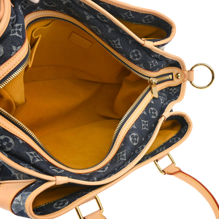 Louis Vuitton 2006 Blue Monogram Denim Cabas Raye GM 2way Shoulder Tote