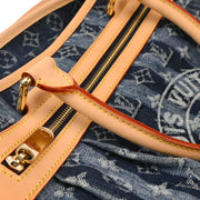 Louis Vuitton 2006 Blue Monogram Denim Cabas Raye GM 2way Shoulder Tote