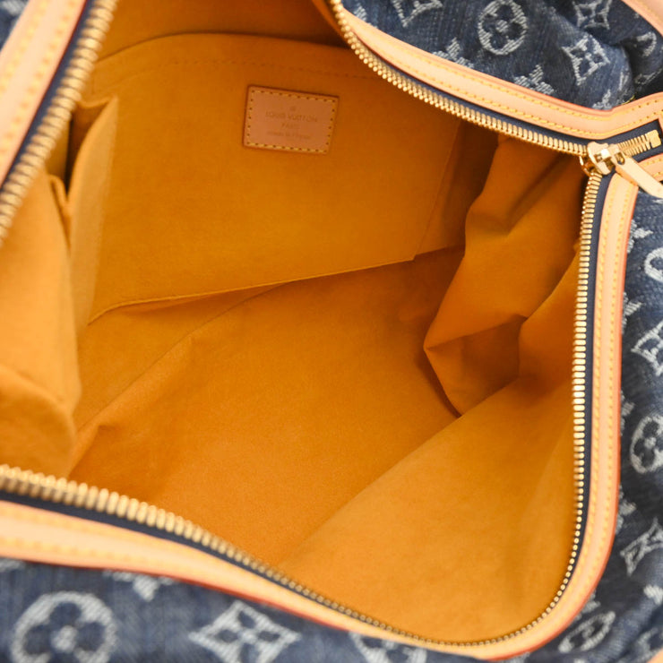 Louis Vuitton 2006 Blue Monogram Denim Cabas Raye GM 2way Shoulder Tote