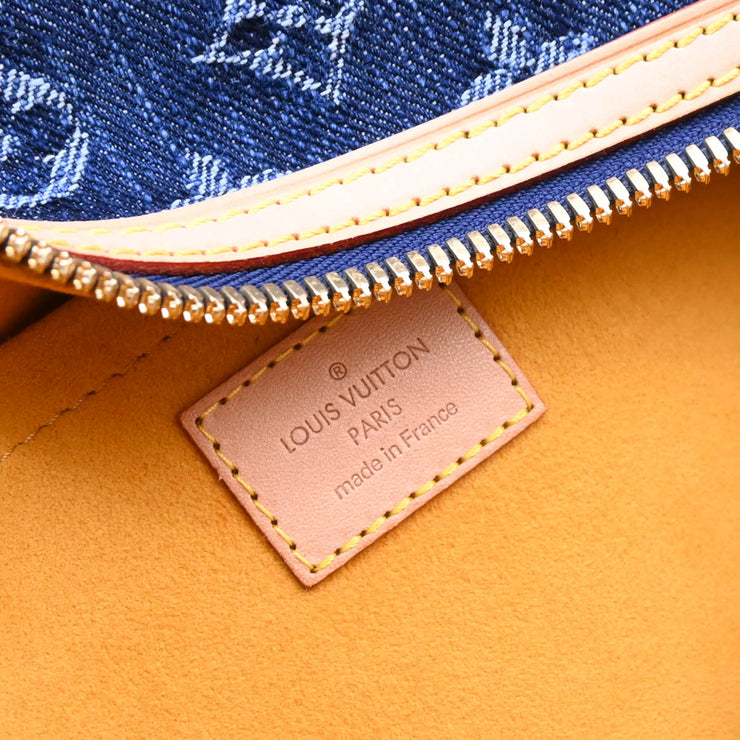 Louis Vuitton 2006 Blue Monogram Denim Cabas Raye GM 2way Shoulder Tote