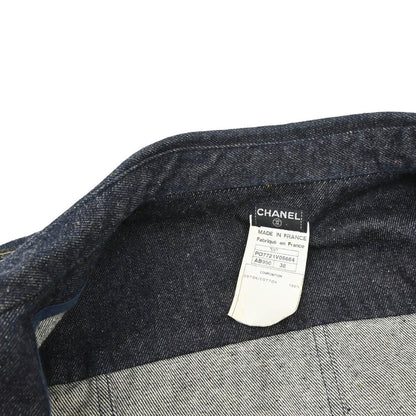 Chanel 1997 Single Breasted Short Sleeve Denim Jacket #38