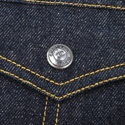 Chanel 1997 Single Breasted Short Sleeve Denim Jacket #38