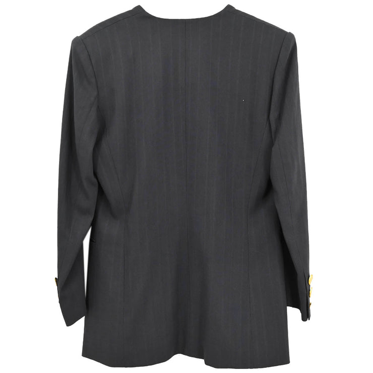 Christian Dior Single Breasted Collarless Jacket Gray