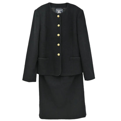 Burberrys Setup Suit Jacket Skirt Black #36-38