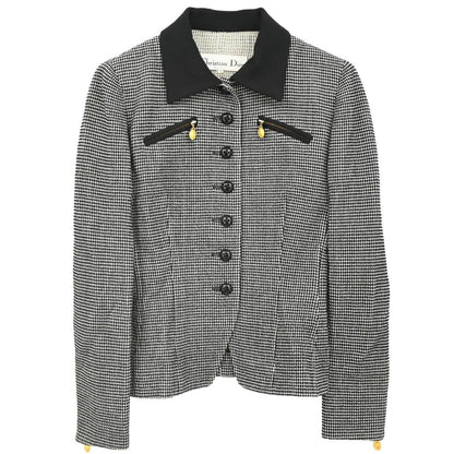 Christian Dior 1980s Houndstooth Check Single Breasted Jacket #34 - #36