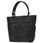 Chanel 2004-2005 Black Calfskin Cambon Ligne Tote Handbag