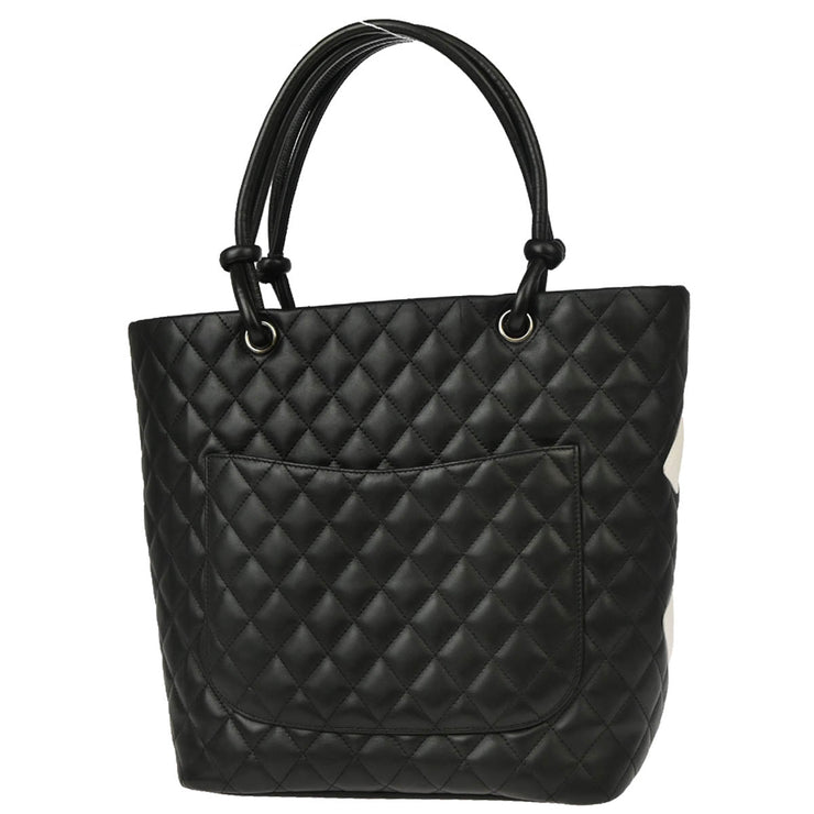 Chanel 2004-2005 Black Calfskin Cambon Ligne Tote Handbag
