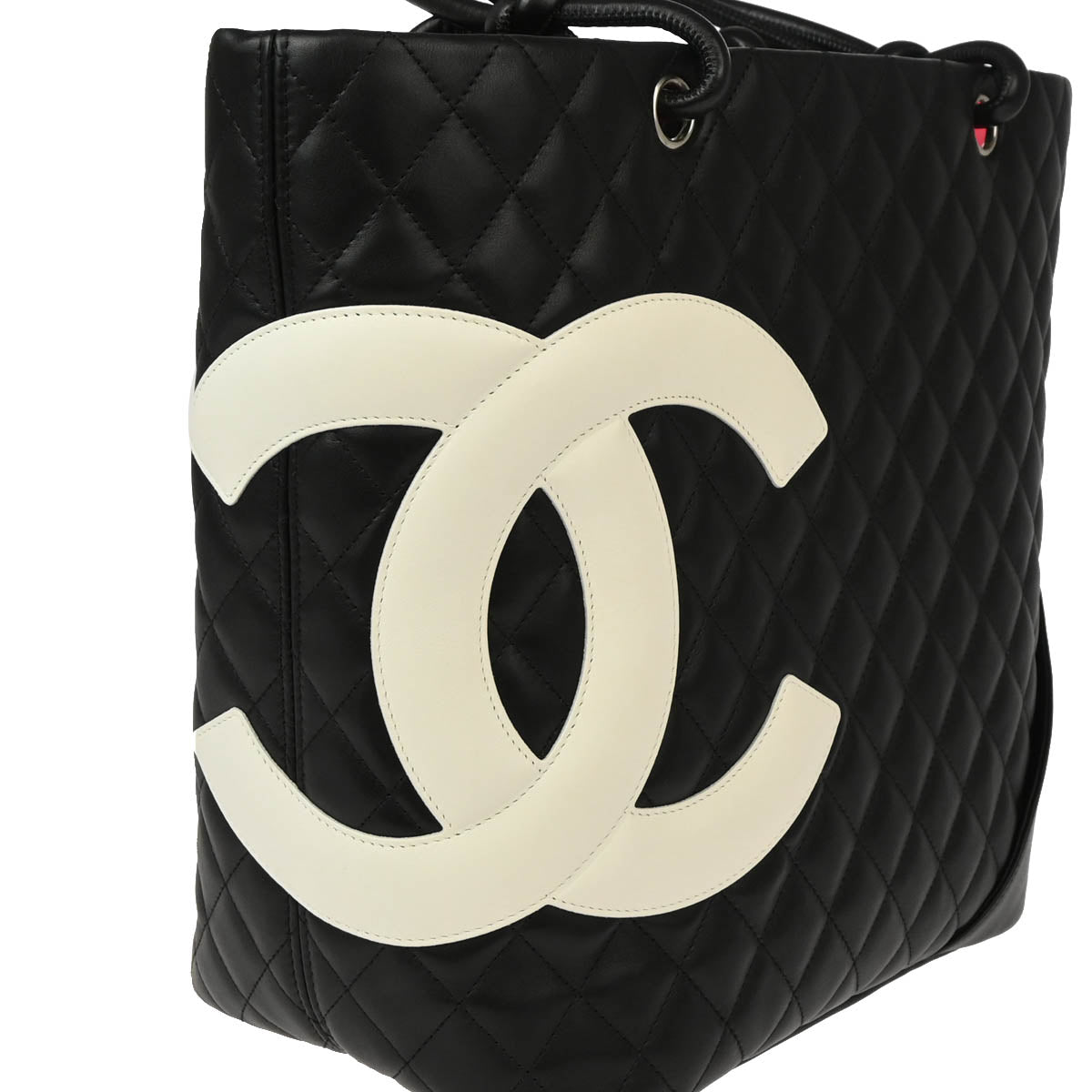 Chanel 2004-2005 Black Calfskin Cambon Ligne Tote Handbag