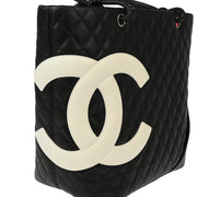 Chanel 2004-2005 Black Calfskin Cambon Ligne Tote Handbag