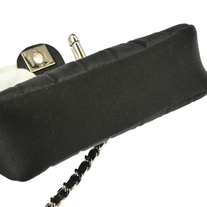 Chanel 2005-2006 Black Satin Choco Bar Lipstick Shoulder Bag
