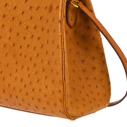 Hermes 2002 * Chestnut Ostrich Kelly Sport MM Shoulder Bag