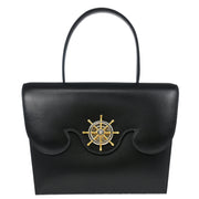 Hermes 1992 Black Box Calf Frigate Handbag