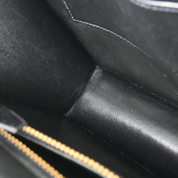 Hermes 1992 Black Box Calf Frigate Handbag