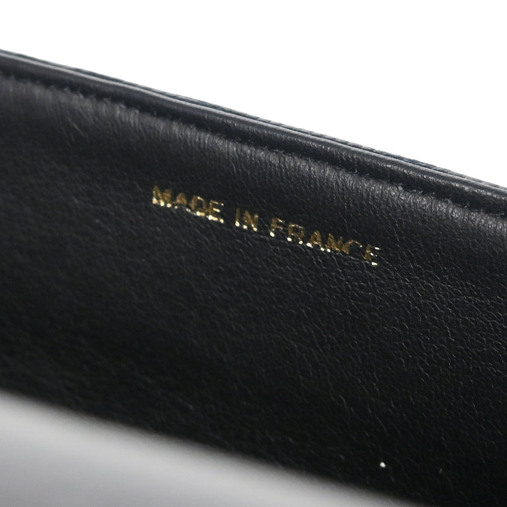 Chanel * 1989-1991 Black Lizard Turnlock Mini Full Flap Shoulder Bag