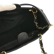 Chanel 2003-2004 Black Caviar Petite Shopping Tote PST Chain Handbag