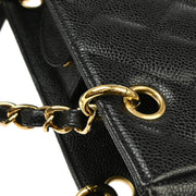 Chanel 2003-2004 Black Caviar Petite Shopping Tote PST Chain Handbag