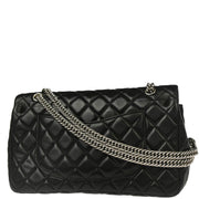 Chanel 2006-2008 Black Lambskin Medium Classic Double Flap Shoulder Bag