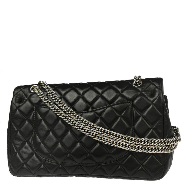 Chanel 2006-2008 Black Lambskin Medium Classic Double Flap Shoulder Bag