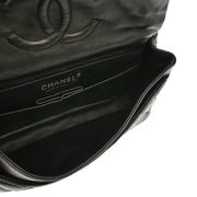 Chanel 2006-2008 Black Lambskin Medium Classic Double Flap Shoulder Bag