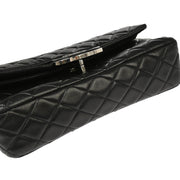 Chanel 2006-2008 Black Lambskin Medium Classic Double Flap Shoulder Bag