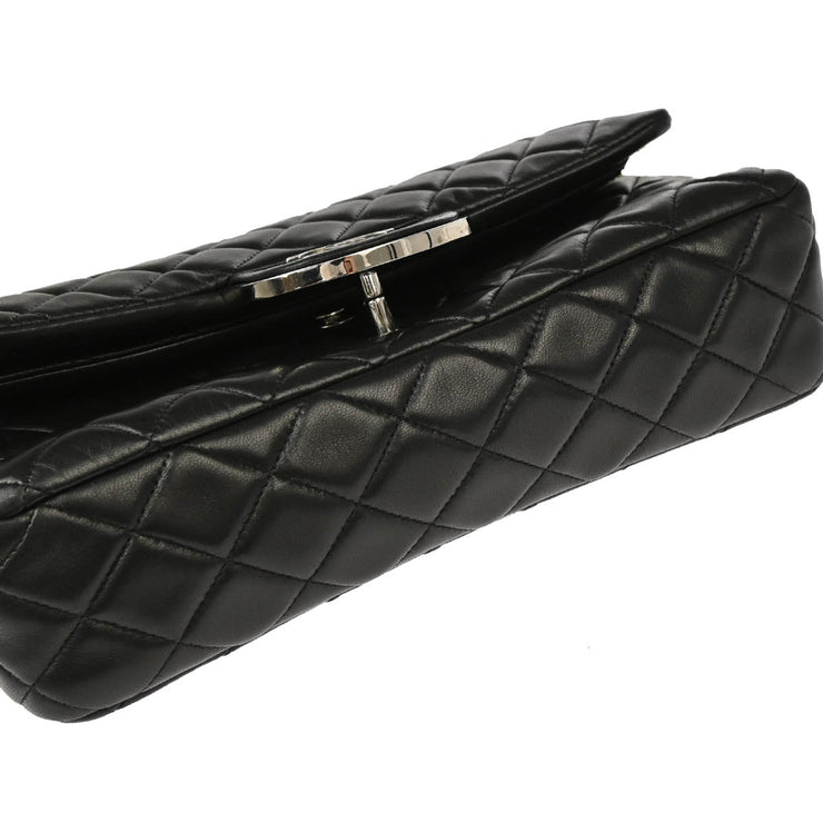 Chanel 2006-2008 Black Lambskin Medium Classic Double Flap Shoulder Bag