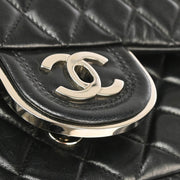 Chanel 2006-2008 Black Lambskin Medium Classic Double Flap Shoulder Bag