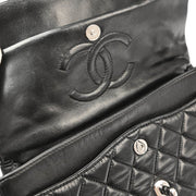 Chanel 2006-2008 Black Lambskin Medium Classic Double Flap Shoulder Bag